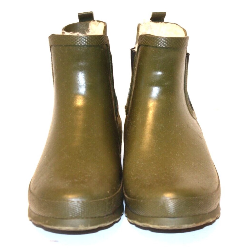 SERRA Rain and Snow Rubber Boots Faux fur lined Army Sage Green Women’s Size 9 - Picture 2 of 7
